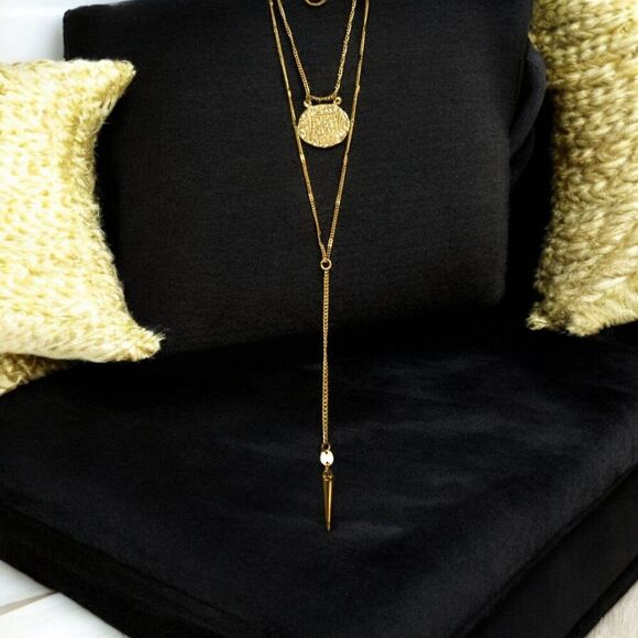 Drip Layered Necklace - Picture 2 of 3